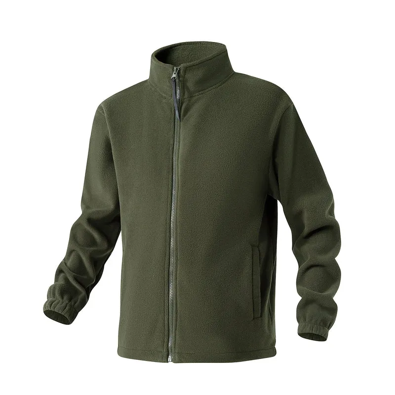 Herren Fleecejacke mit Stehkragen, durchgehendem Reißverschluss und elastischen Bündchen Drune