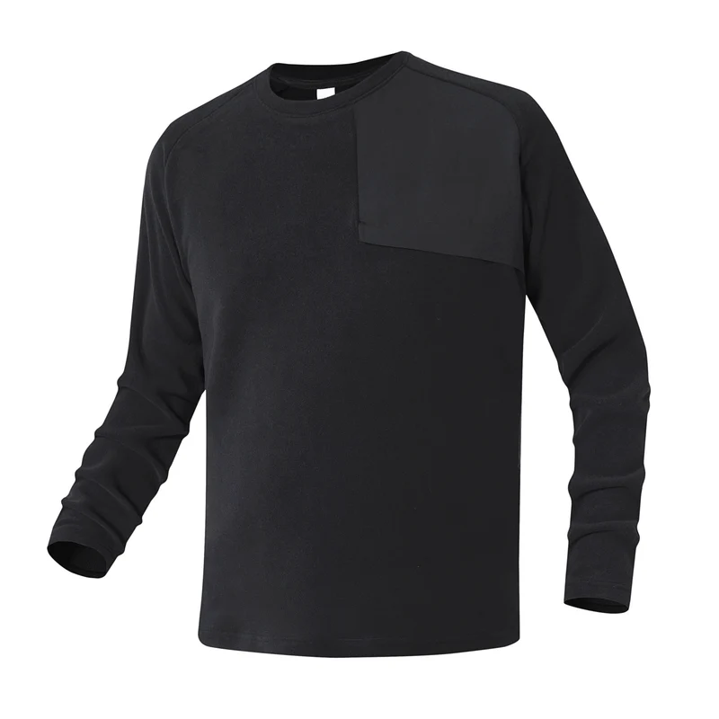 Herren Fleece-Langarmshirt mit asymmetrischer Brustpasse und leichtem Stretch Drune