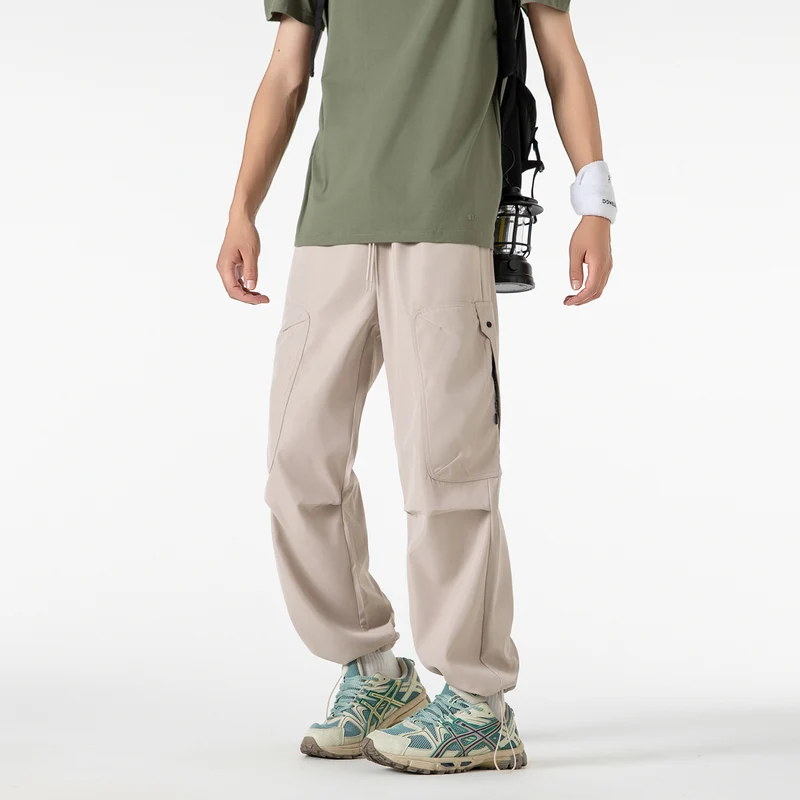 Herren Extraweite Utility-Cargohose im Joggerstil mit Tunnelzugbund und verstellbaren Beinabschlüssen Drune
