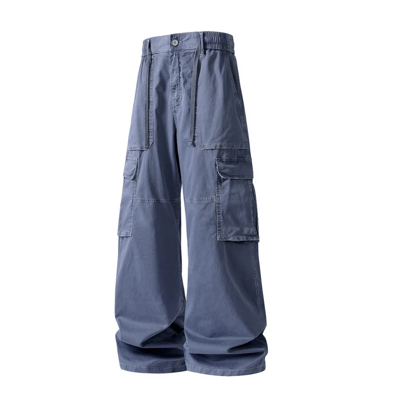 Herren Extraweite Utility-Cargo-Hose im Baggy‑Cut mit elastischem Bund und Mehrfachklappentaschen Drune