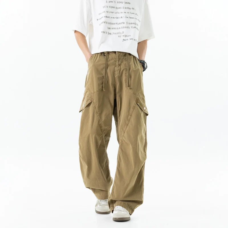 Herren Extraweite Baggy‑Cargohose im Utility‑Workwear‑Look mit elastischem Bund Drune