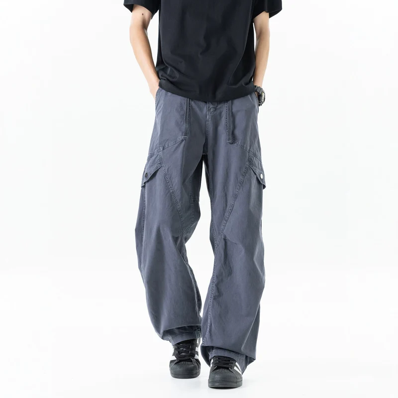 Herren Extraweite Baggy‑Cargohose im Utility‑Workwear‑Look mit elastischem Bund Drune