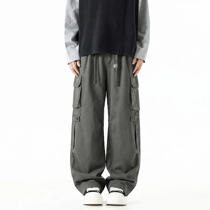 Herren Extraweite Baggy-Cargo-Hose mit Elastikbund, Tunnelzug und Mehrfach‑Utility‑Taschen Drune