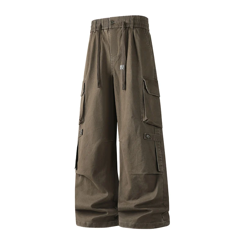 Herren Extraweite Baggy-Cargo-Hose mit Elastikbund, Tunnelzug und Mehrfach‑Utility‑Taschen Drune