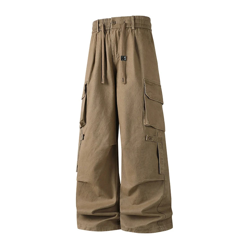 Herren Extraweite Baggy-Cargo-Hose mit Elastikbund, Tunnelzug und Mehrfach‑Utility‑Taschen Drune