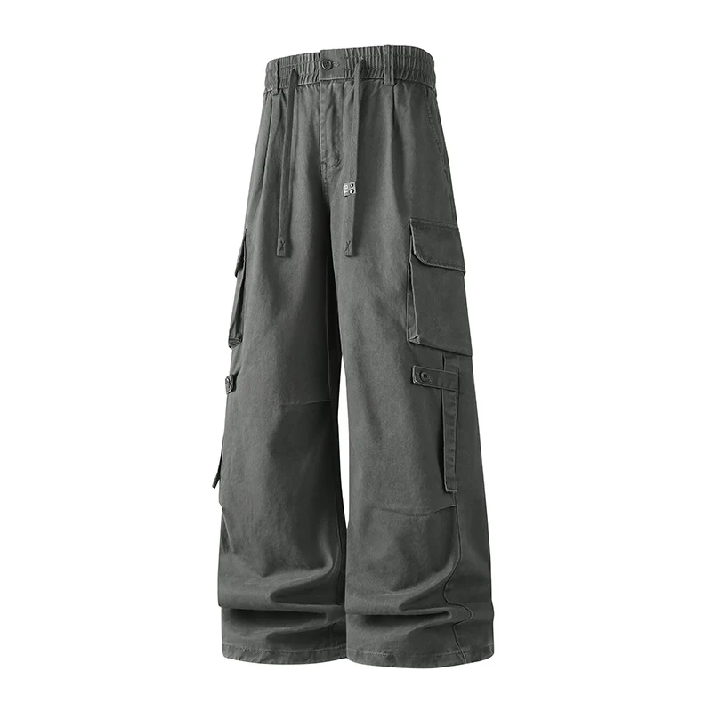 Herren Extraweite Baggy-Cargo-Hose mit Elastikbund, Tunnelzug und Mehrfach‑Utility‑Taschen Drune