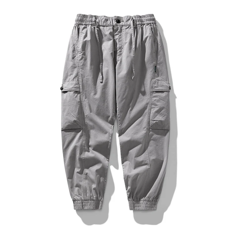 Herren Elastische Cargo-Jogginghose mit Tunnelzug, Knieabnähern und Multifachtaschen Drune