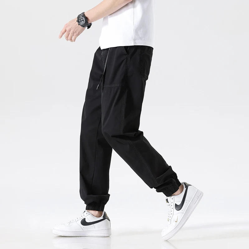 Herren Cargojoggerhose aus Baumwoll-Twill mit Tunnelzugbund und geripptem Knöchelabschluss Drune