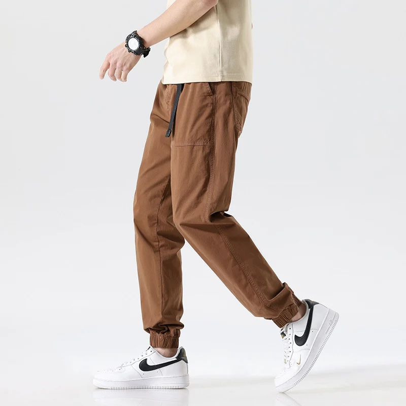 Herren Cargojoggerhose aus Baumwoll-Twill mit Tunnelzugbund und geripptem Knöchelabschluss Drune