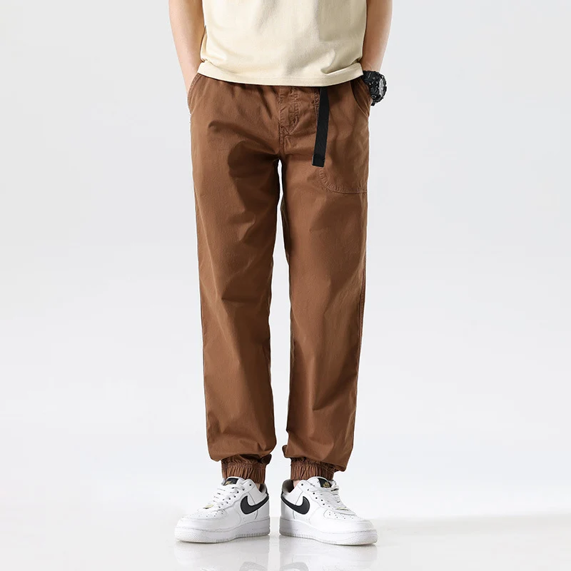 Herren Cargojoggerhose aus Baumwoll-Twill mit Tunnelzugbund und geripptem Knöchelabschluss Drune