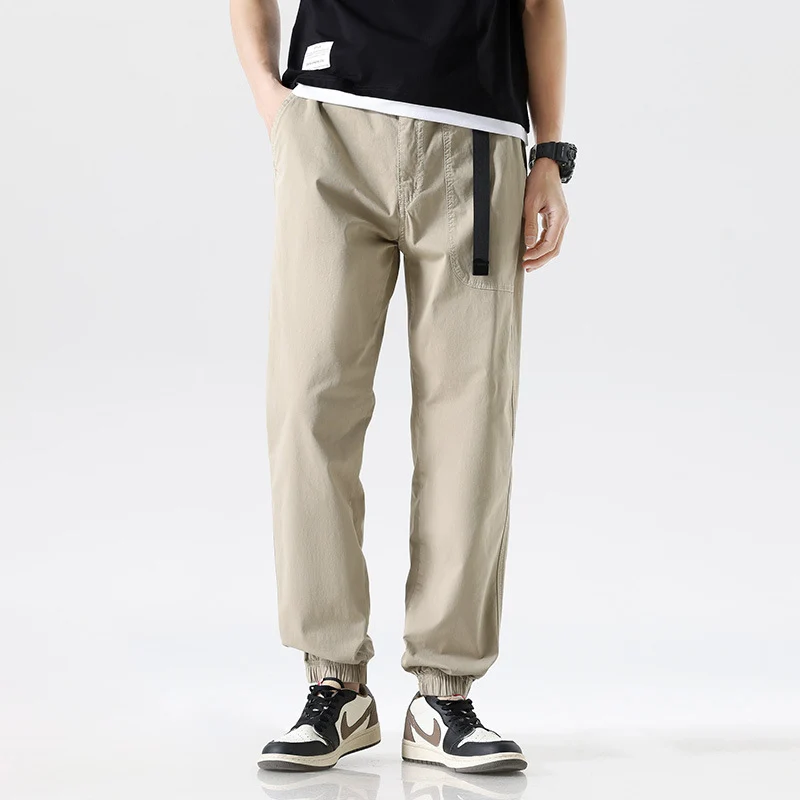 Herren Cargojoggerhose aus Baumwoll-Twill mit Tunnelzugbund und geripptem Knöchelabschluss Drune