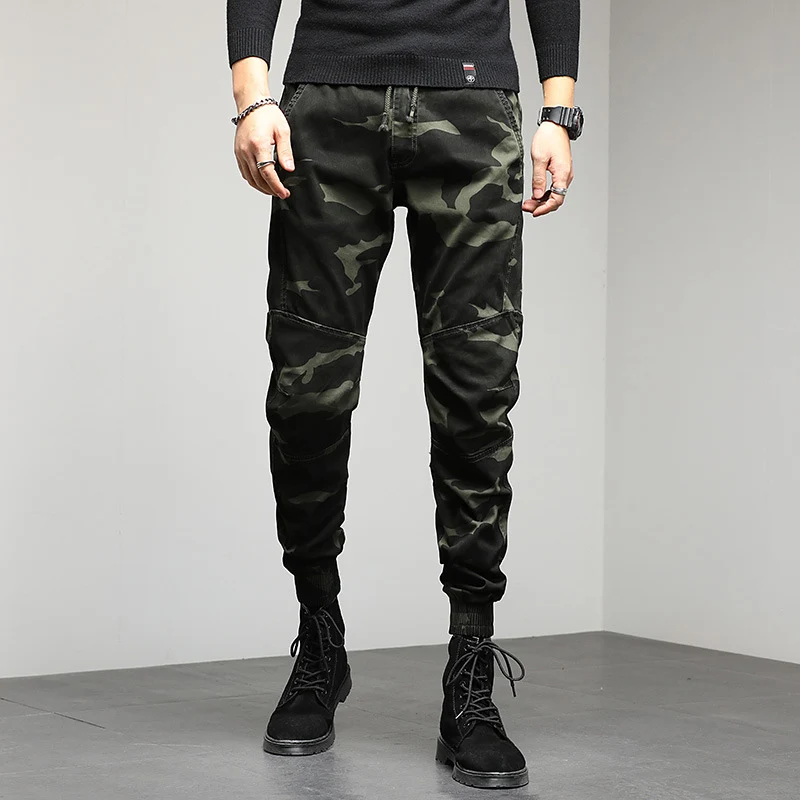 Herren Cargojogger mit Camouflage‑Muster, ergonomischen Kniepaneelen und elastischem Tunnelzugbund Drune