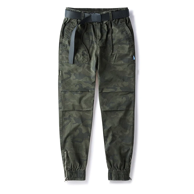 Herren Cargojogger mit Camouflage-Muster, elastischem Tunnelzugbund, Knieverstärkung und Knöchelreißverschluss Drune