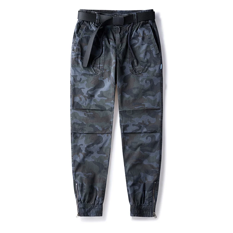 Herren Cargojogger mit Camouflage-Muster, elastischem Tunnelzugbund, Knieverstärkung und Knöchelreißverschluss Drune