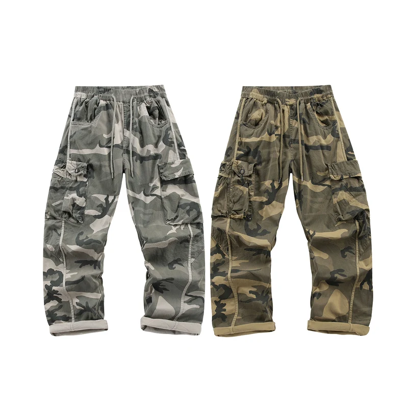 Herren Cargohose mit elastischem Bund, Tunnelzug und Mehrfach‑Taschen Drune