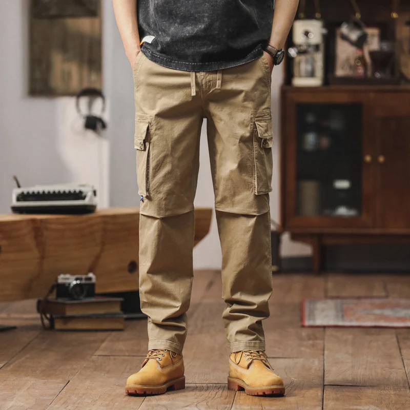 Herren Cargohose im Workwear‑Look mit verstärkten Kniepaneelen und Kordelbund Drune