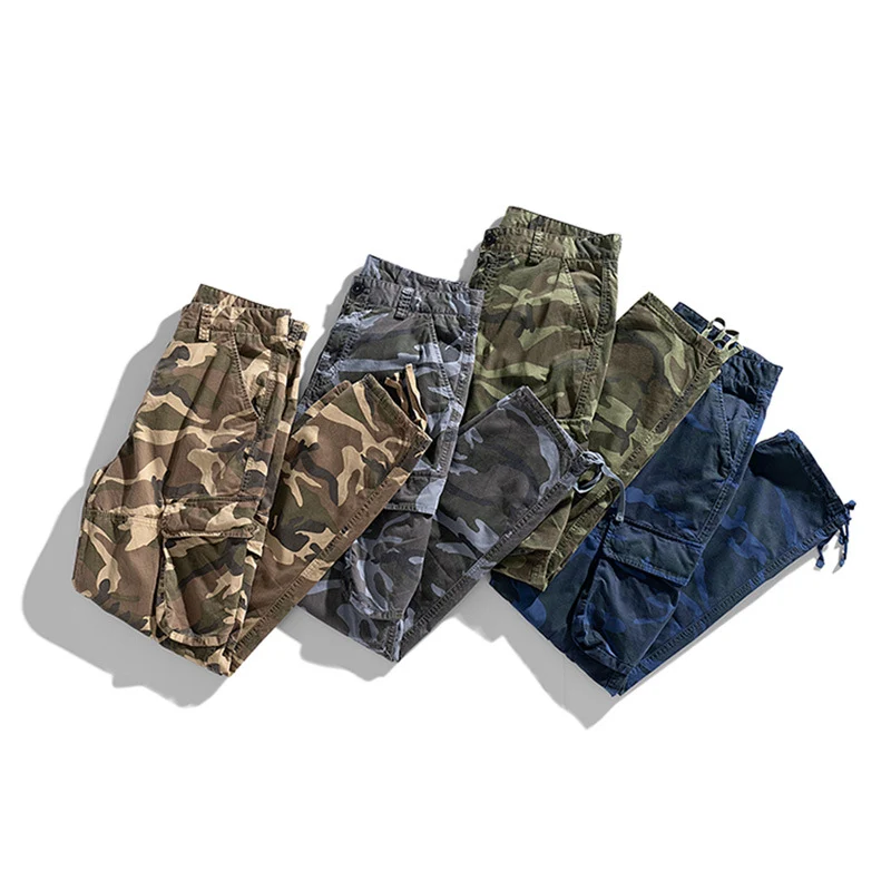 Herren Cargohose im Military-Style mit großvolumigen Klappentaschen und verstellbaren Beinabschlüssen Drune