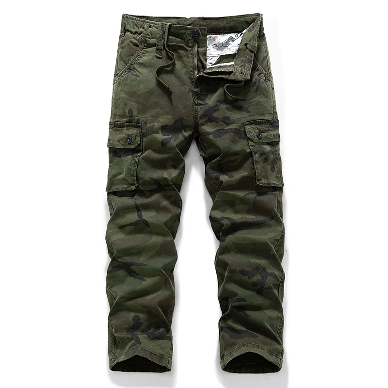 Herren Cargohose im Military‑Look mit Mehrfachtaschen, Kordelzugbund und verstärkten Kniepartien Drune