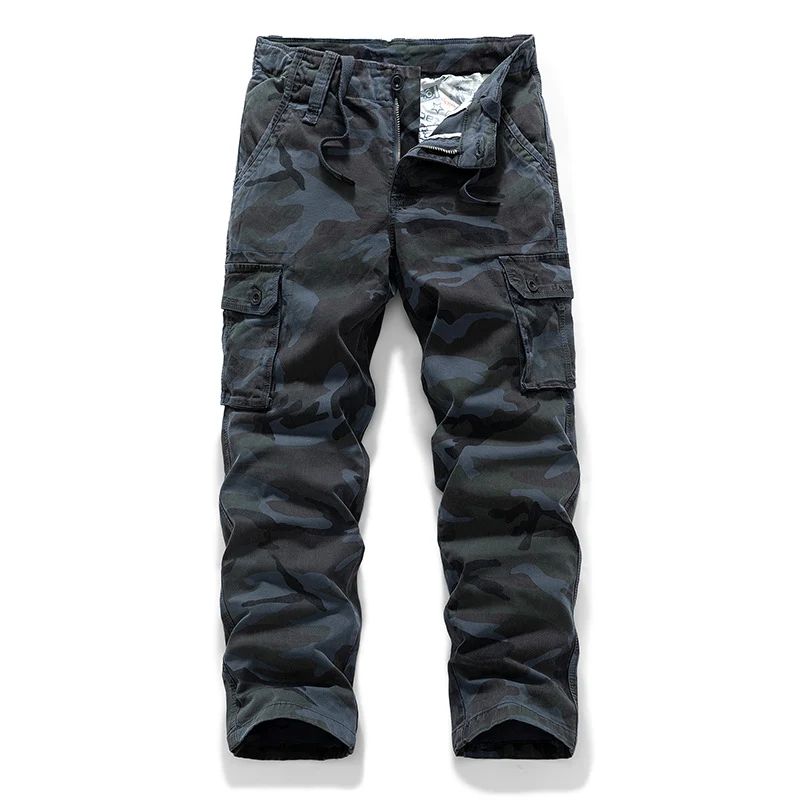 Herren Cargohose im Military‑Look mit Mehrfachtaschen, Kordelzugbund und verstärkten Kniepartien Drune