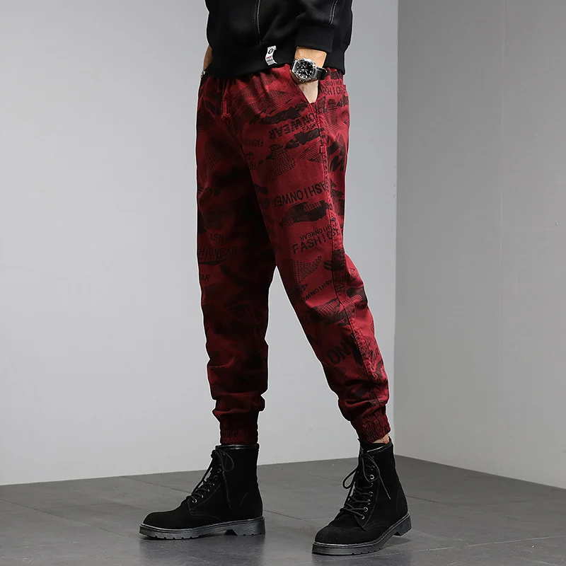 Herren Cargohose im Joggerstil mit Camouflage‑Print, Elastischem Tunnelzugbund und Klappentaschen Drune