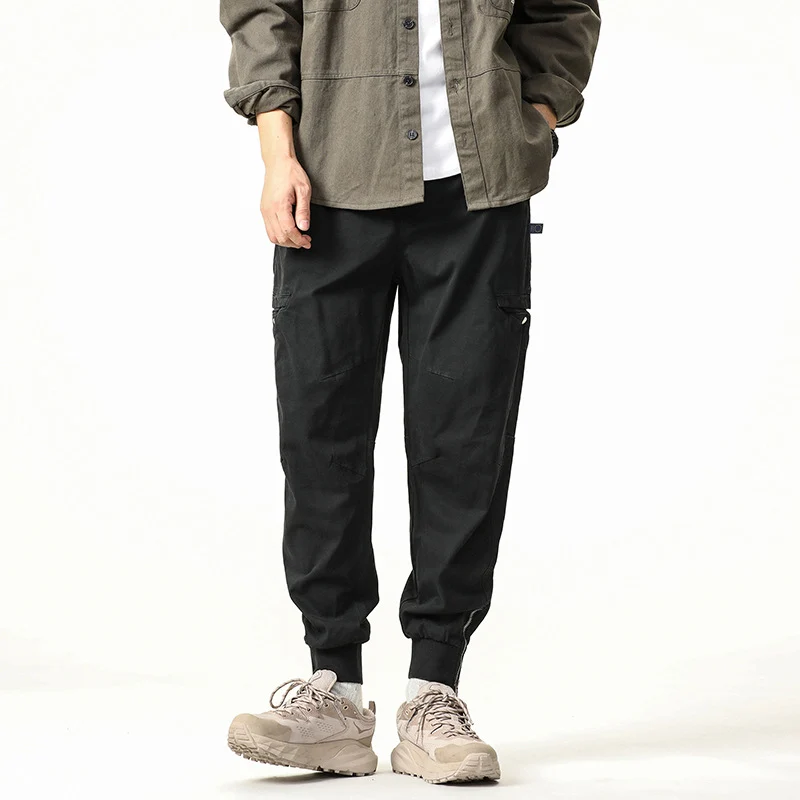 Herren Cargohose im Jogger-Stil mit elastischem Bund, Bündchen und Utility-Taschen Drune