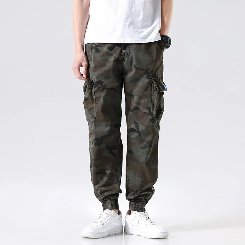 Herren Cargohhose im Joggerstil mit Camouflage-Muster, elastischem Bund und Mehrfach-Utility-Taschen Drune