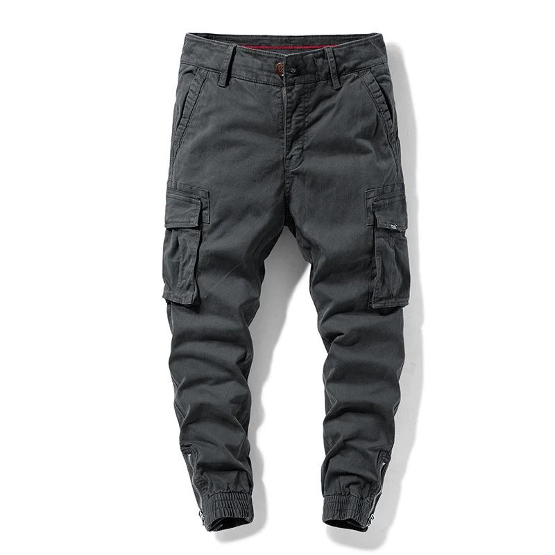 Herren Cargo-Jogginghose mit elastischem Saum, verstärkten Klappentaschen und Canvas‑Optik Drune