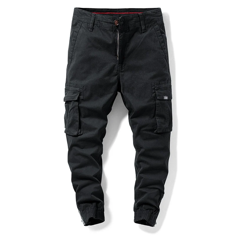 Herren Cargo-Jogginghose mit elastischem Saum, verstärkten Klappentaschen und Canvas‑Optik Drune