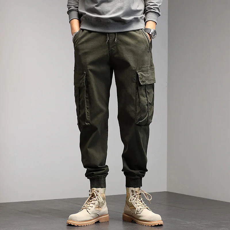 Herren Cargo-Jogginghose im Utility-Style mit Tunnelzugbund, Multifachtaschen und gerippten Bündchen Drune