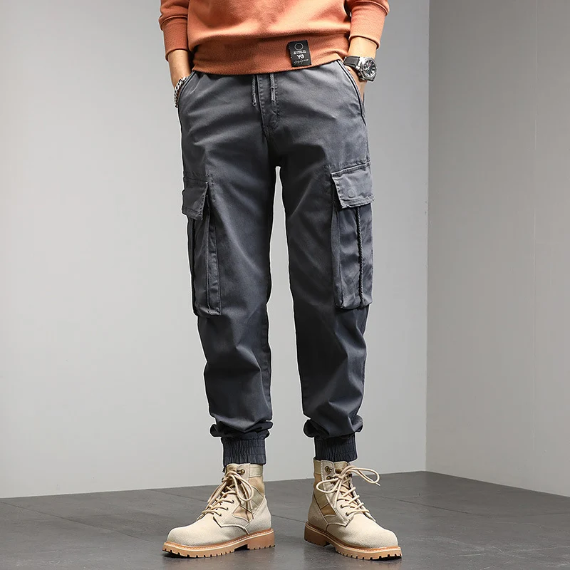Herren Cargo-Jogginghose im Utility-Style mit Tunnelzugbund, Multifachtaschen und gerippten Bündchen Drune