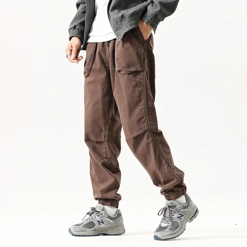 Herren Cargo-Jogginghose im Utility-Streetstyle mit Elastikbund, Tunnelzug und verstärkten Kniepaneelen Drune