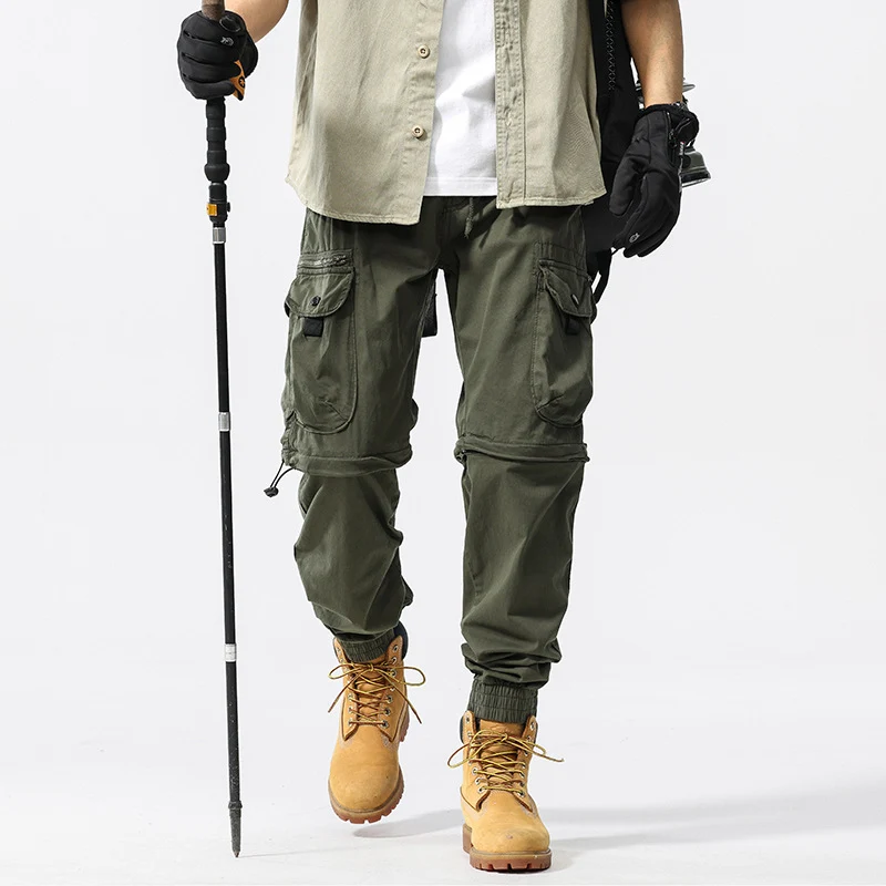 Herren Cargo-Jogginghose im Utility-Stil mit Elastikbund, Kordelzug und Multifachtaschen Drune