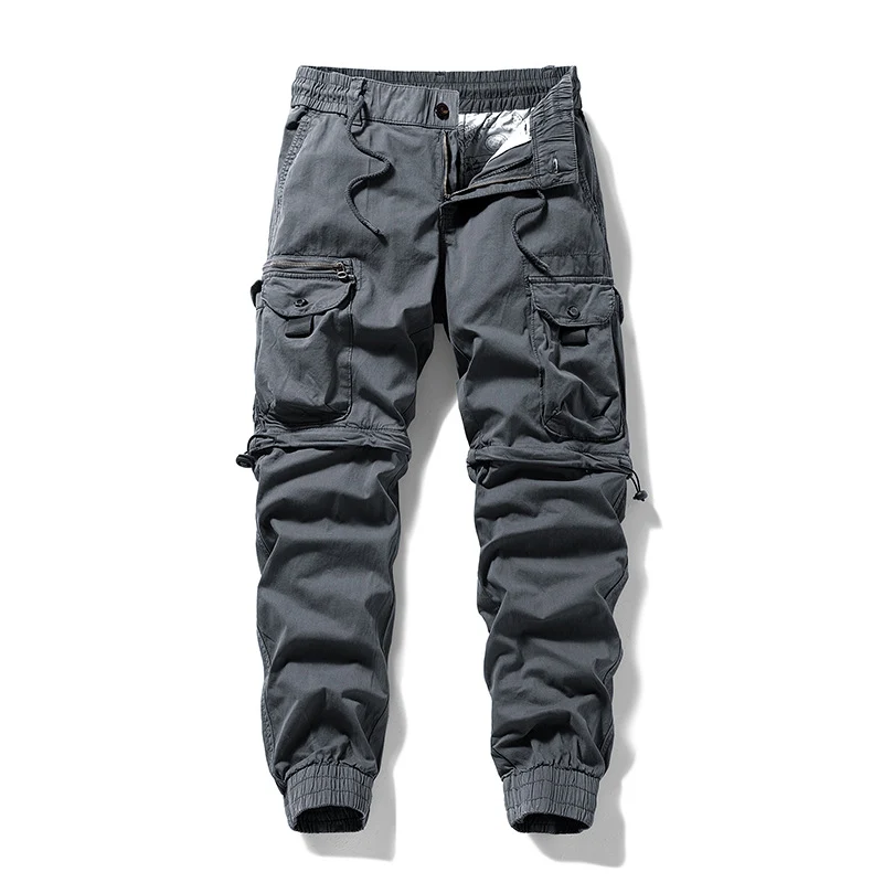 Herren Cargo-Jogginghose im Utility-Stil mit Elastikbund, Kordelzug und Multifachtaschen Drune