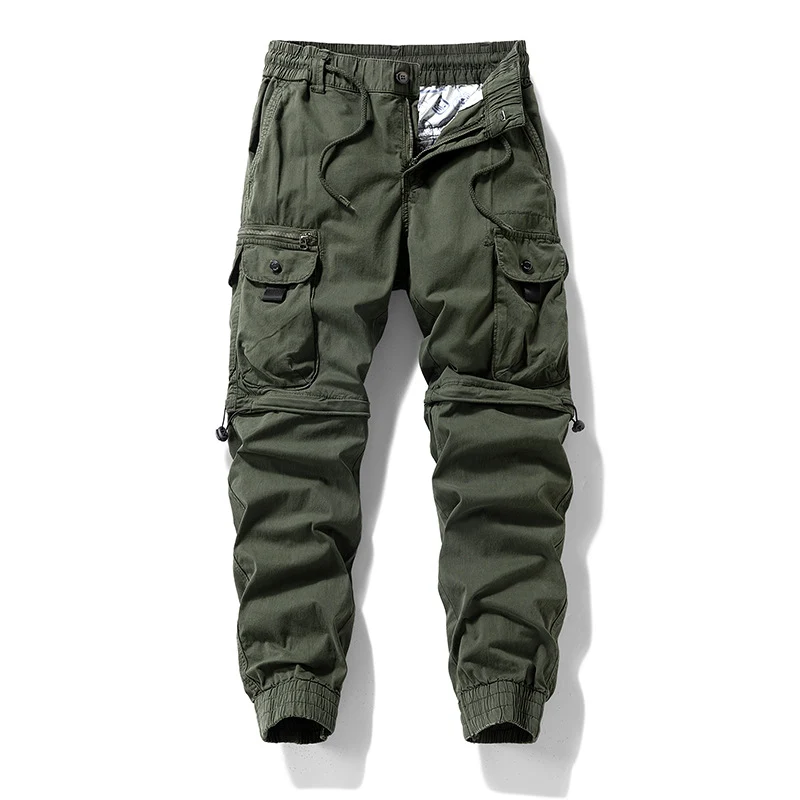 Herren Cargo-Jogginghose im Utility-Stil mit Elastikbund, Kordelzug und Multifachtaschen Drune