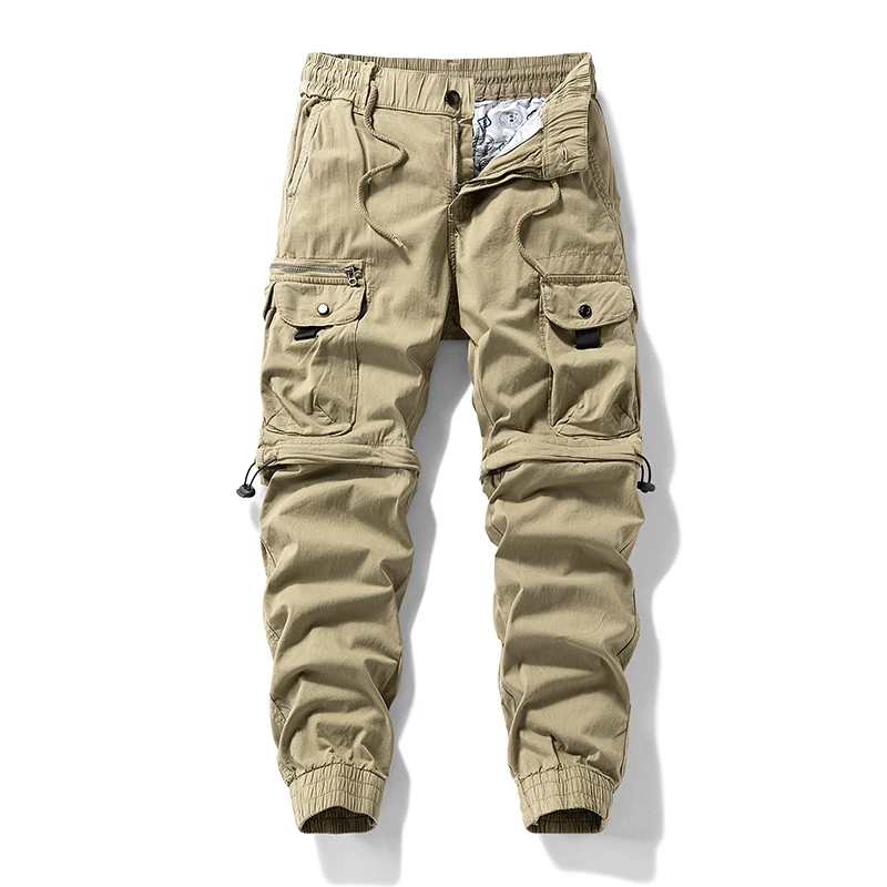 Herren Cargo-Jogginghose im Utility-Stil mit Elastikbund, Kordelzug und Multifachtaschen Drune