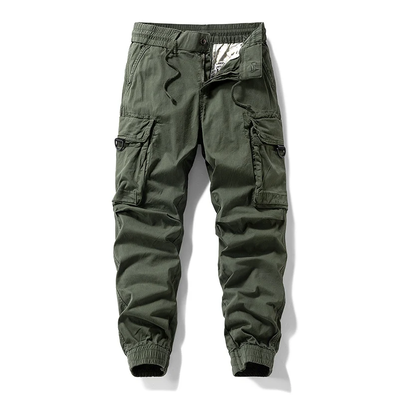 Herren Cargo-Jogginghose im Utility-Stil mit Elastikbund, Kordelzug und Multifachtaschen Drune