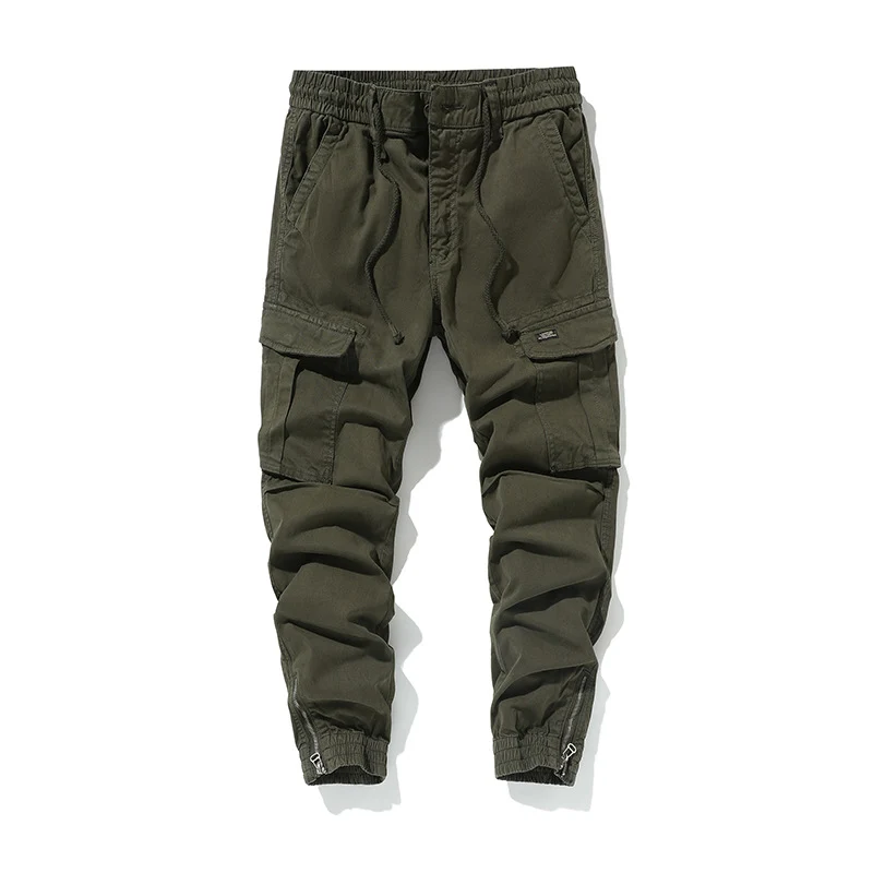 Herren Cargo-Jogginghose im Utility-Look mit Tunnelzugbund und Reißverschluss-Knöcheln Drune