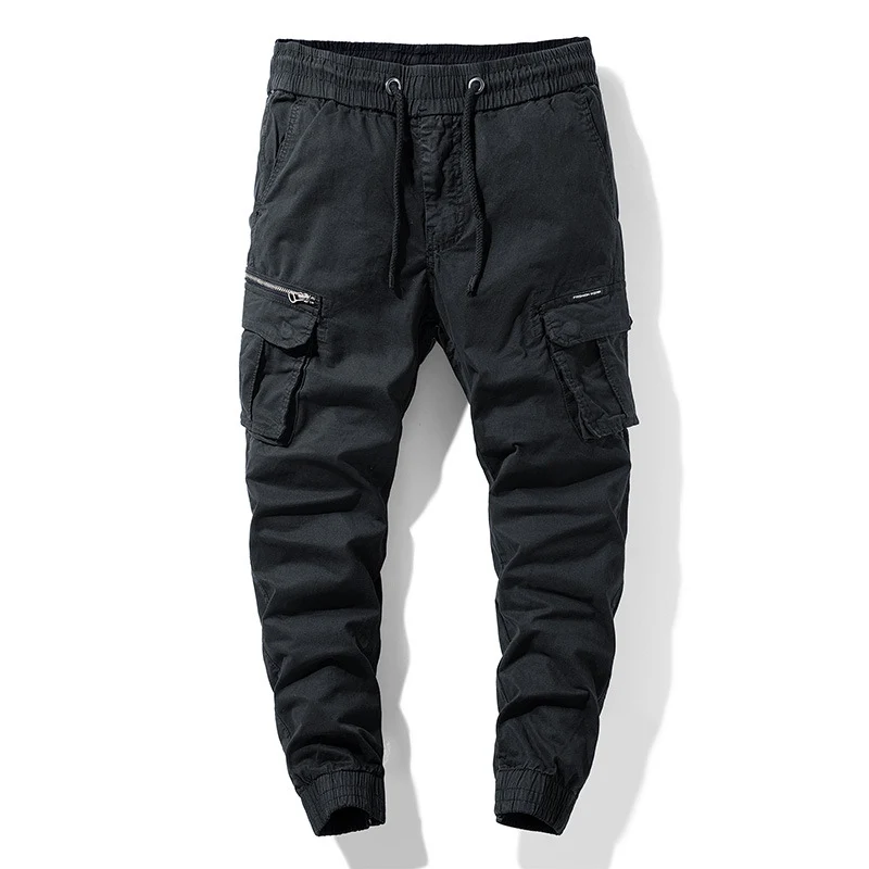 Herren Cargo-Joggerhose mit Tunnelzug, Multifachtaschen und geripptem Knöchelabschluss Drune
