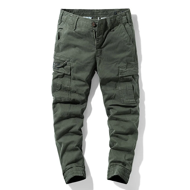 Herren Cargo-Joggerhose mit Knieabnähern elastischem Bund und Mehrfachtaschen Drune