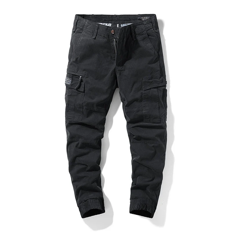 Herren Cargo-Joggerhose mit Knieabnähern elastischem Bund und Mehrfachtaschen Drune