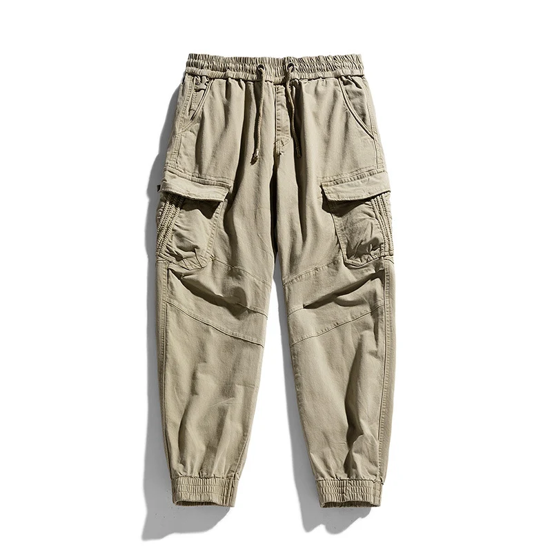 Herren Cargo-Joggerhose mit ergonomischen Kniepasse, elastischem Tunnelzugbund und großvolumigen Klappentaschen Drune