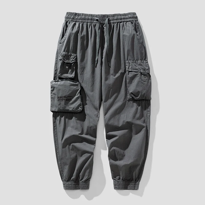 Herren Cargo-Joggerhose mit elastischem Bund, multifunktionalen Cargotaschen und abnehmbarer Packtasche Drune