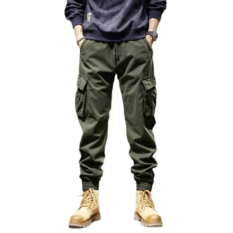 Herren Cargo-Joggerhose mit elastischem Bund, mehreren Utility-Taschen und gerippten Abschlüssen Drune