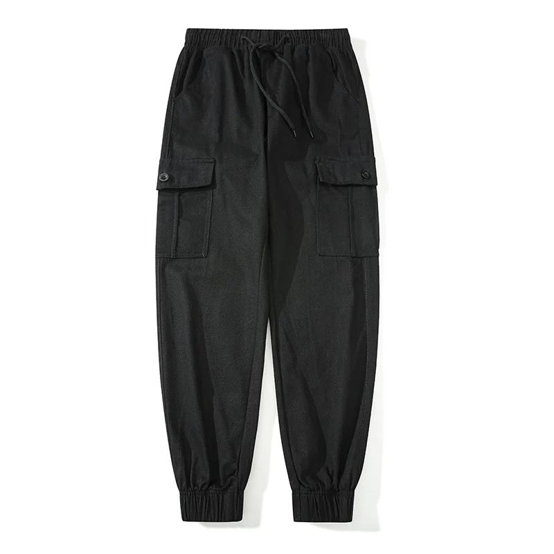 Herren Cargo-Joggerhose mit elastischem Bund, Klappentaschen und gerippten Knöcheln Drune