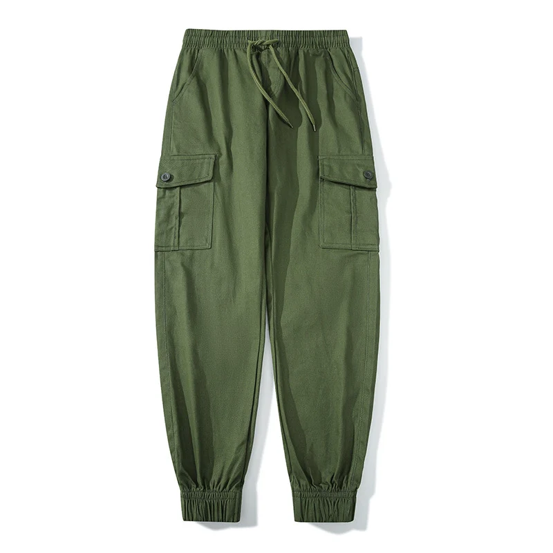 Herren Cargo-Joggerhose mit elastischem Bund, Klappentaschen und gerippten Knöcheln Drune