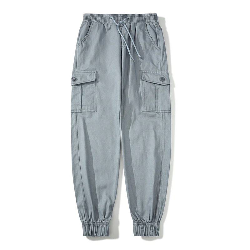 Herren Cargo-Joggerhose mit elastischem Bund, Klappentaschen und gerippten Knöcheln Drune