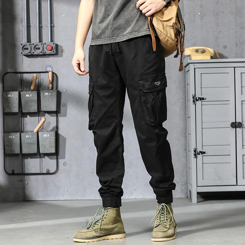 Herren Cargo-Joggerhose im Utility-Look mit elastischem Bund, Multifach‑Taschen und gerippten Knöcheln Drune