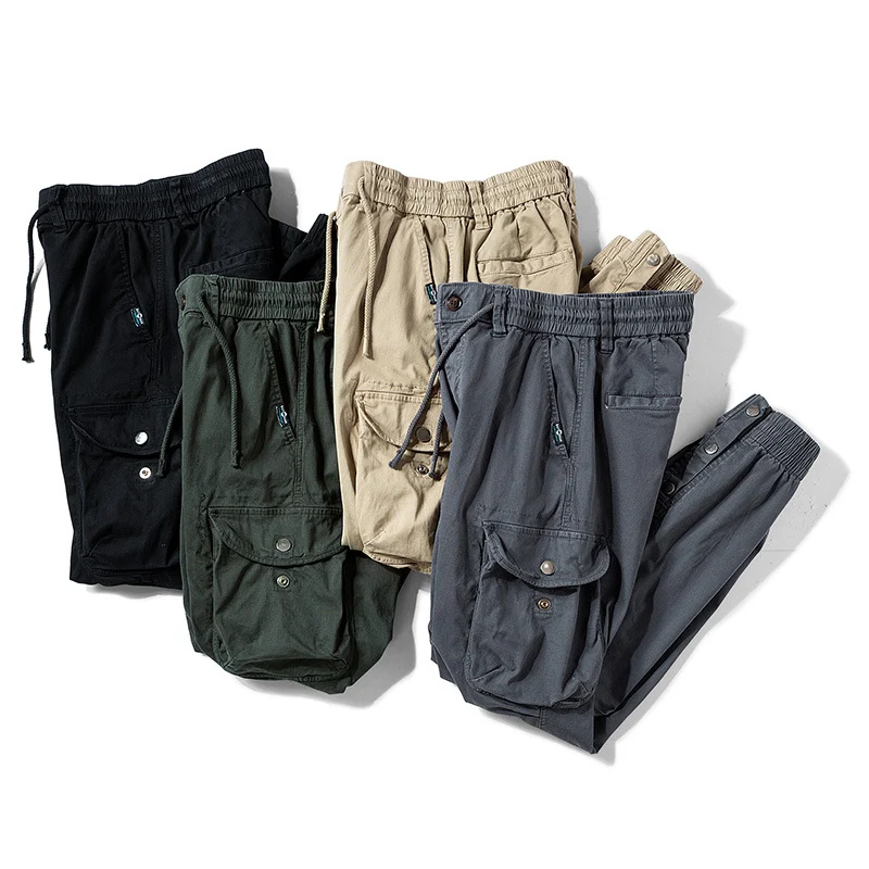 Herren Cargo-Joggerhose im Utility-Look mit elastischem Bund, Mehrfach-Taschen und gerippten Beinabschlüssen Drune