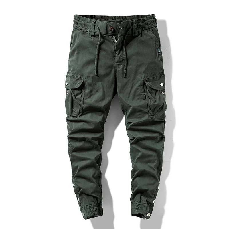Herren Cargo-Joggerhose im Utility-Look mit elastischem Bund, Mehrfach-Taschen und gerippten Beinabschlüssen Drune
