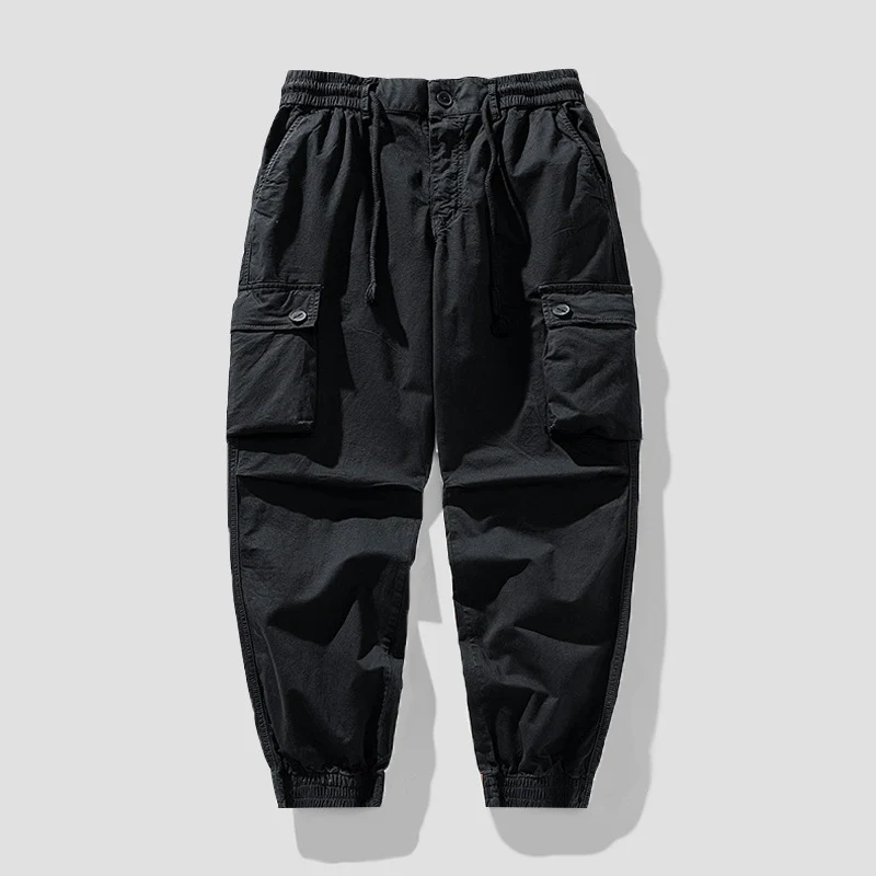 Herren Cargo-Joggerhose im Tapered-Utility-Stil mit elastischem Bund und Klapptaschen Drune